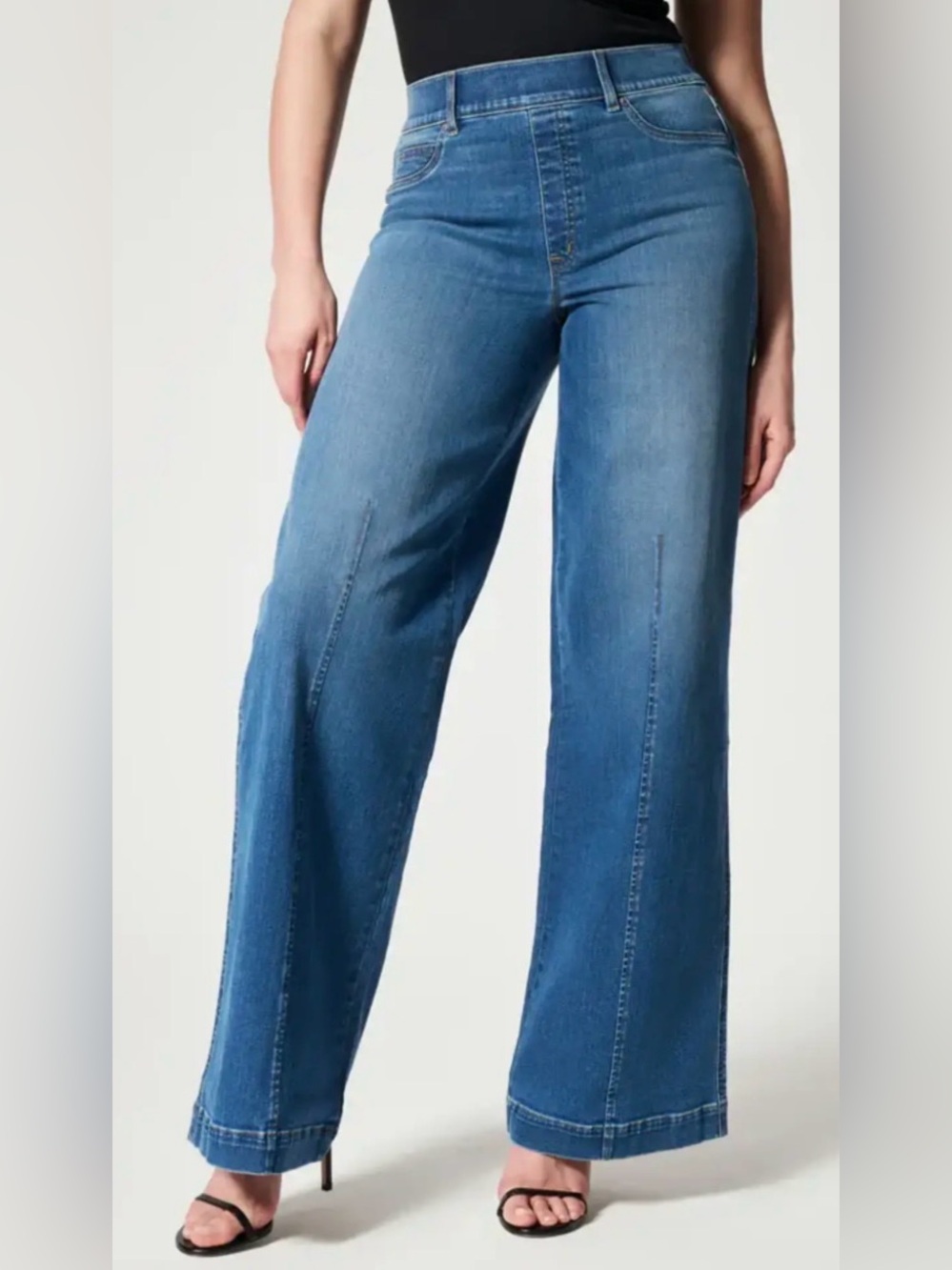 SPANX Seamed Front Wide Leg Jeans, Size 1XP